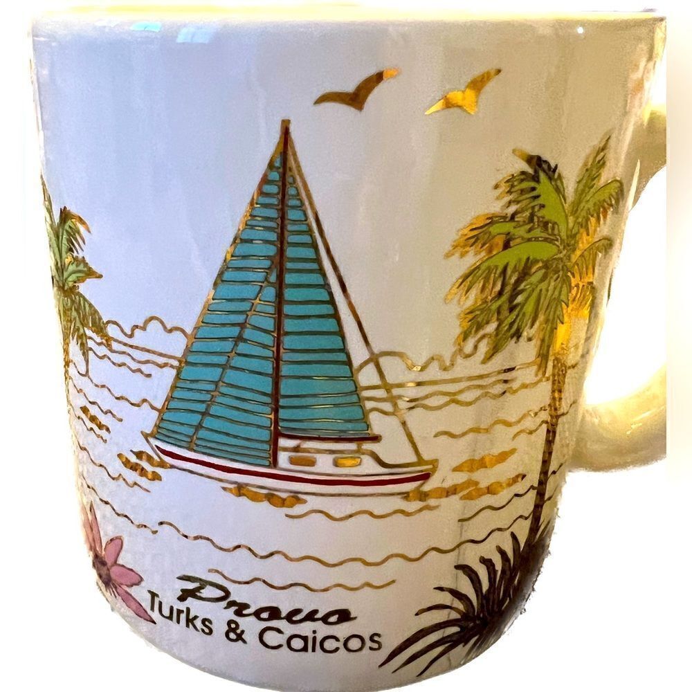 Turks and Caicos souvenir mug, generous size, pretty!